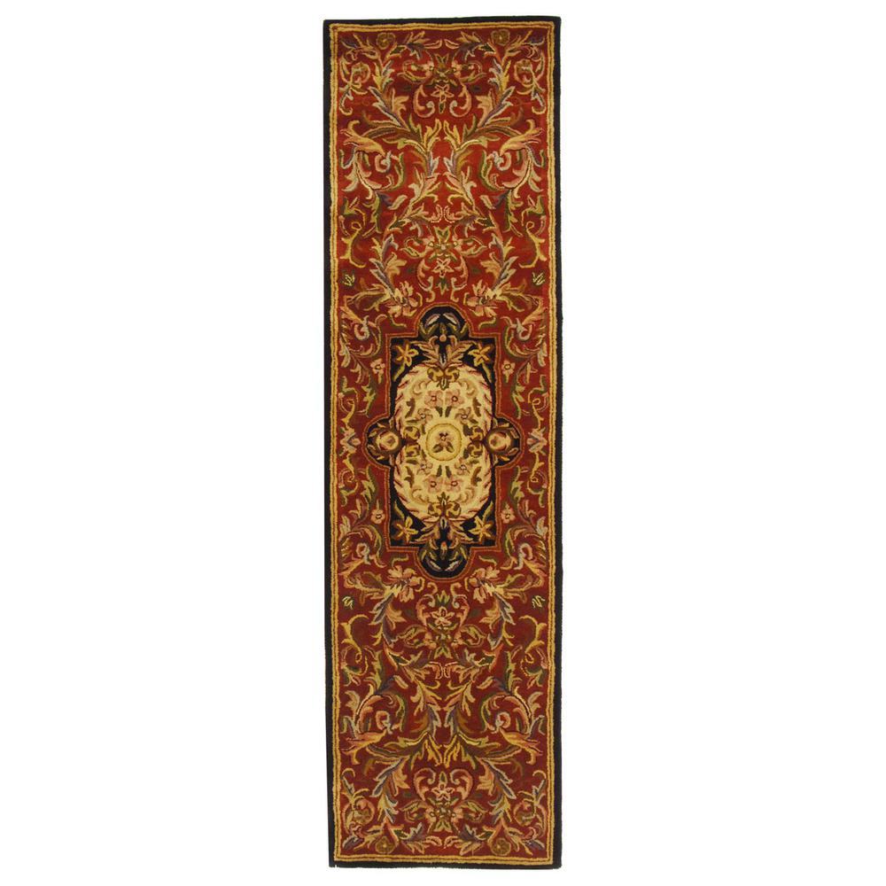 CLASSIC, RED / BLACK, 2'-3" X 10', Area Rug