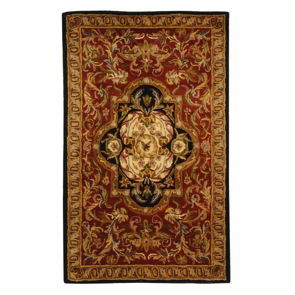 CLASSIC, RED / BLACK, 3' X 5', Area Rug