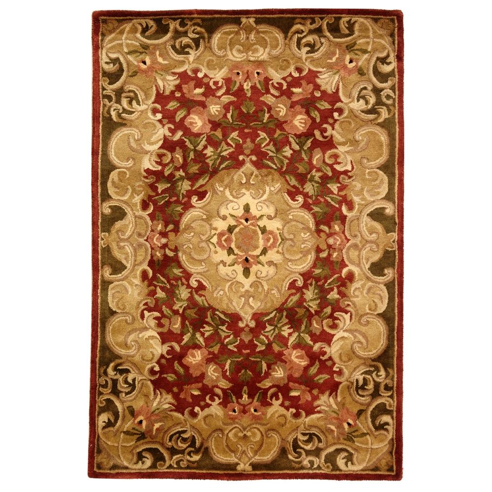 CLASSIC, RUST / GREEN, 4' X 6', Area Rug
