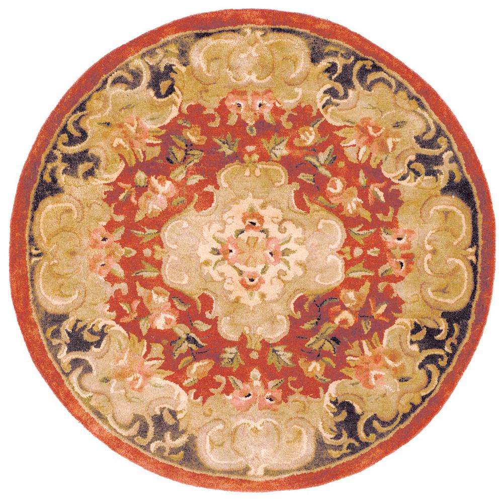 CLASSIC, RUST / GREEN, 6' X 6' Round, Area Rug