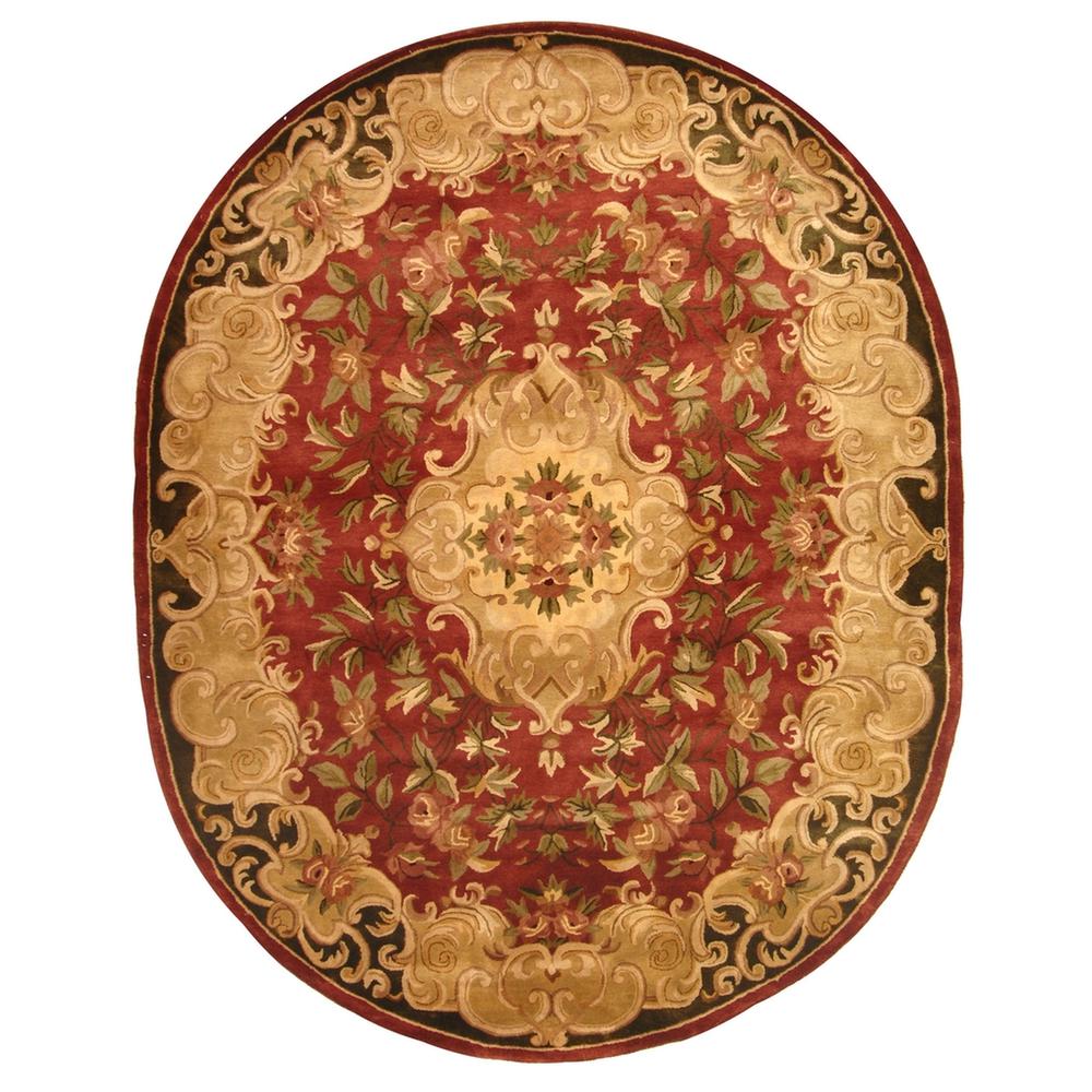 CLASSIC, RUST / GREEN, 4'-6" X 6'-6" Oval, Area Rug