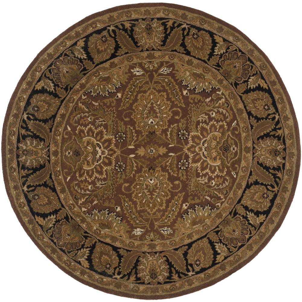 CLASSIC, RUST / BLACK, 8' X 8' Round, Area Rug