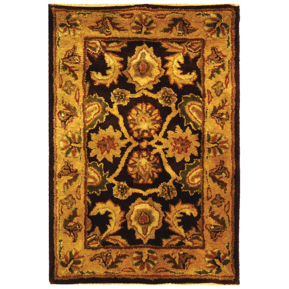 CLASSIC, DARK PLUM / GOLD, 2' X 3', Area Rug