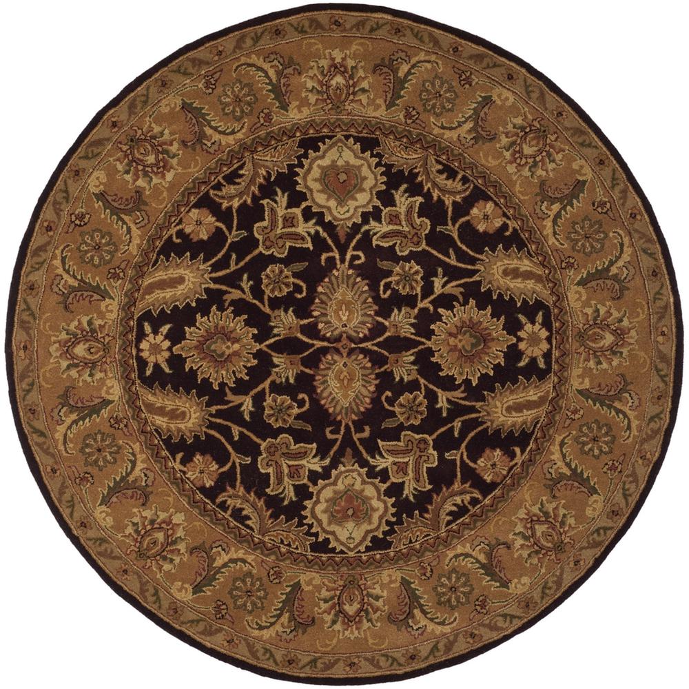 CLASSIC, DARK PLUM / GOLD, 8' X 8' Round, Area Rug