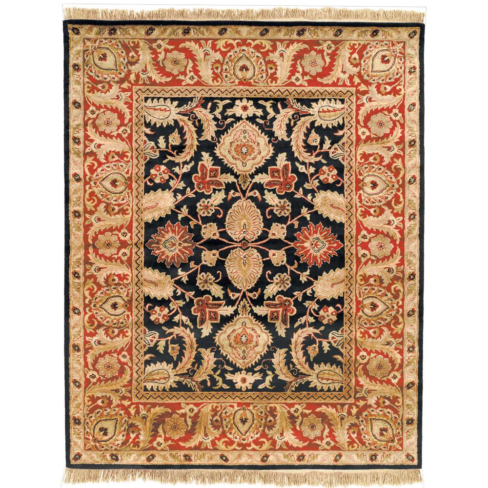 CLASSIC, BLACK / BURGUNDY, 9'-6" X 13'-6", Area Rug