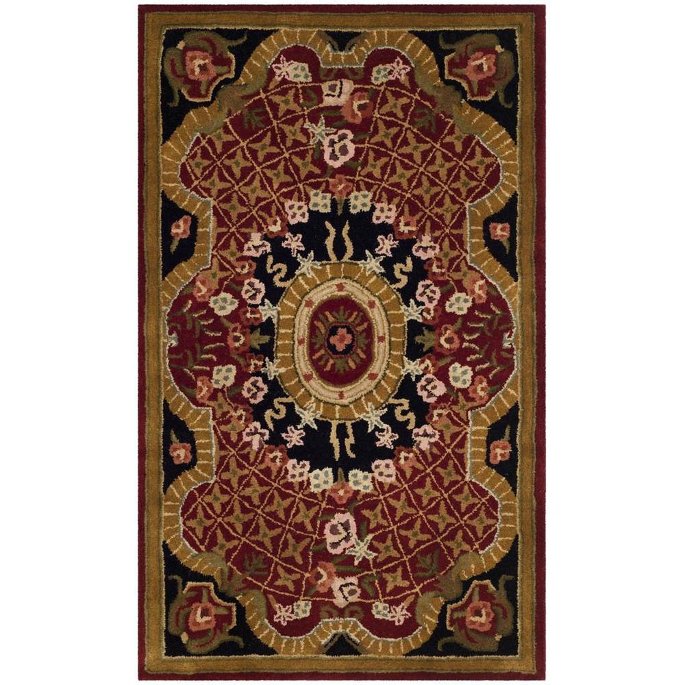 CLASSIC, BURGUNDY / BLACK, 3' X 5', Area Rug, CL304B-3
