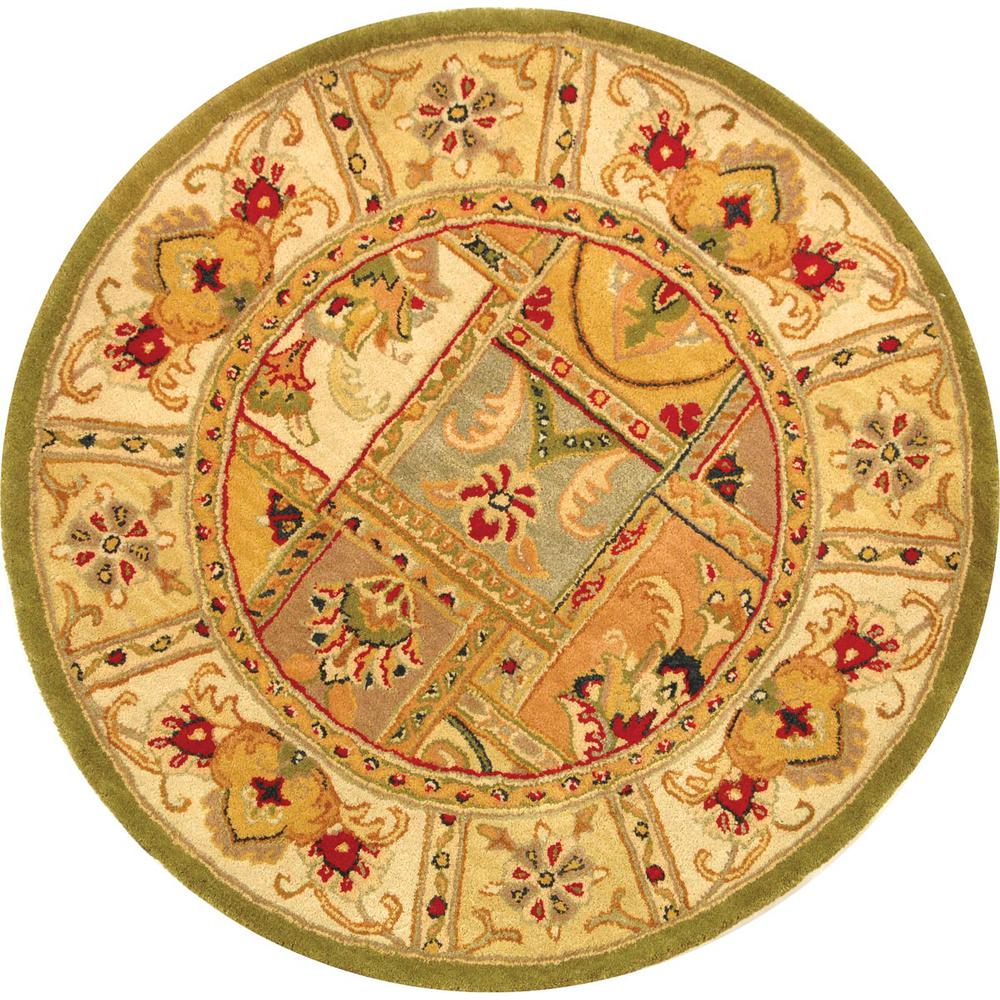 CLASSIC, SAGE / MULTI, 3'-6" X 3'-6" Round, Area Rug