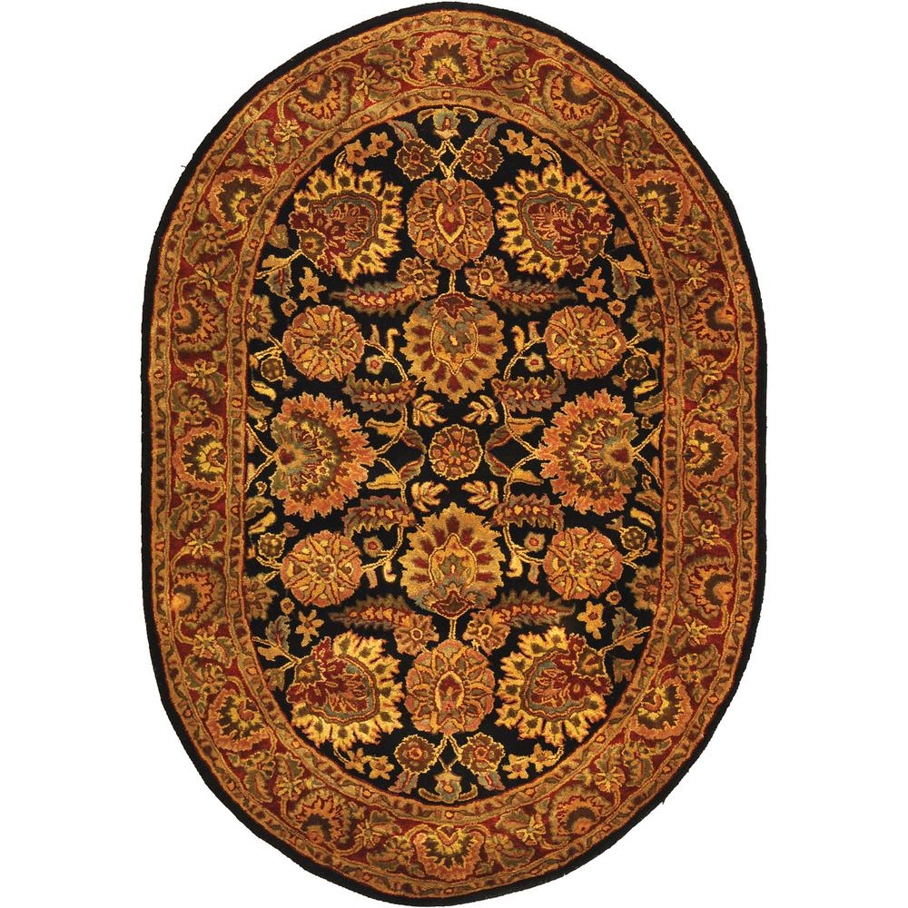 CLASSIC, NAVY / RED, 4'-6" X 6'-6" Oval, Area Rug