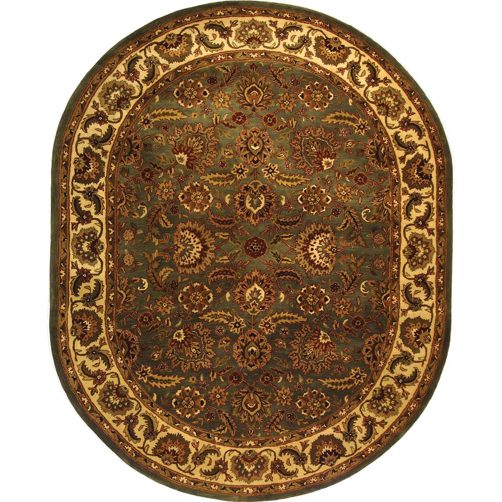 CLASSIC, CELADON / IVORY, 7'-6" X 9'-6" Oval, Area Rug