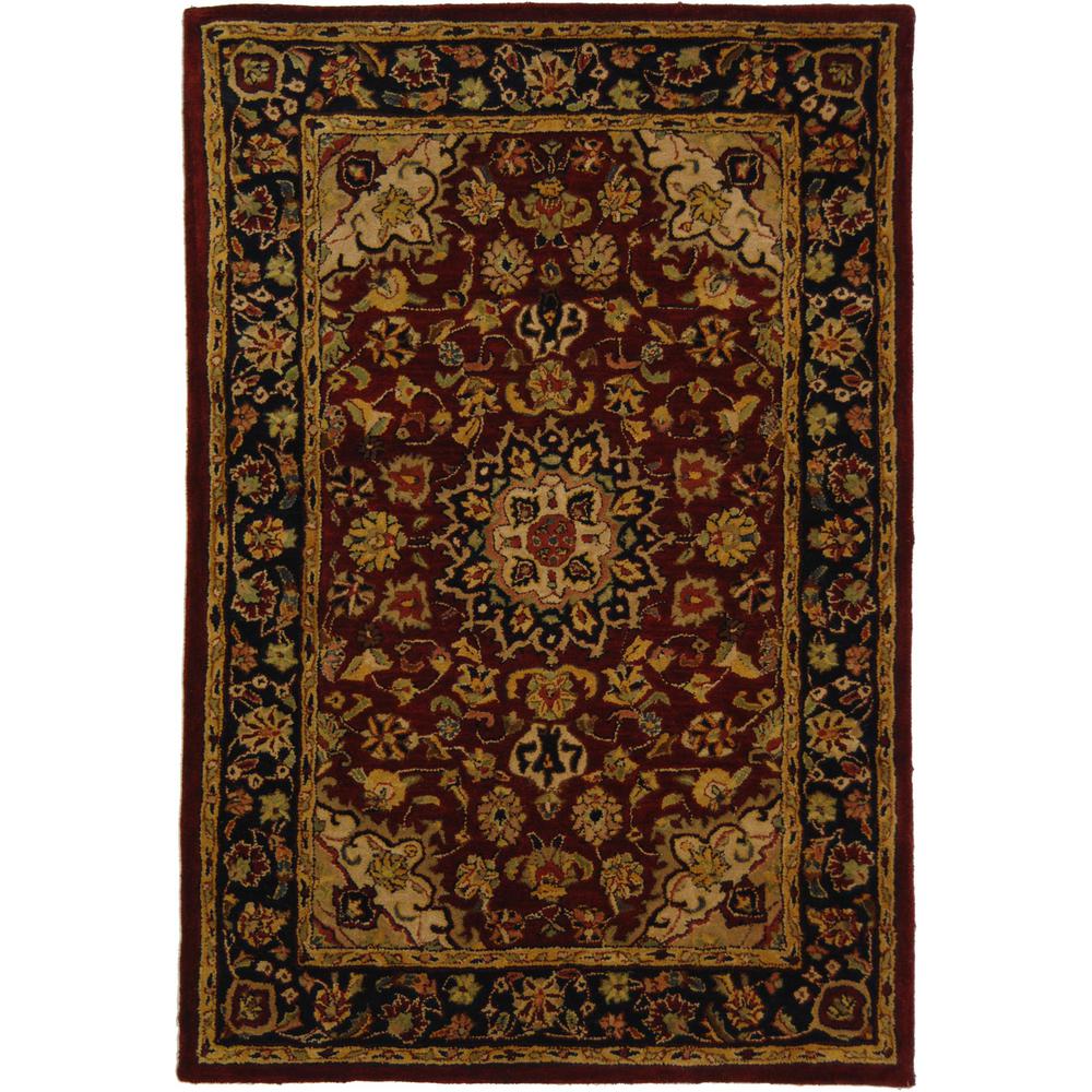 CLASSIC, BURGUNDY / NAVY, 4' X 6', Area Rug