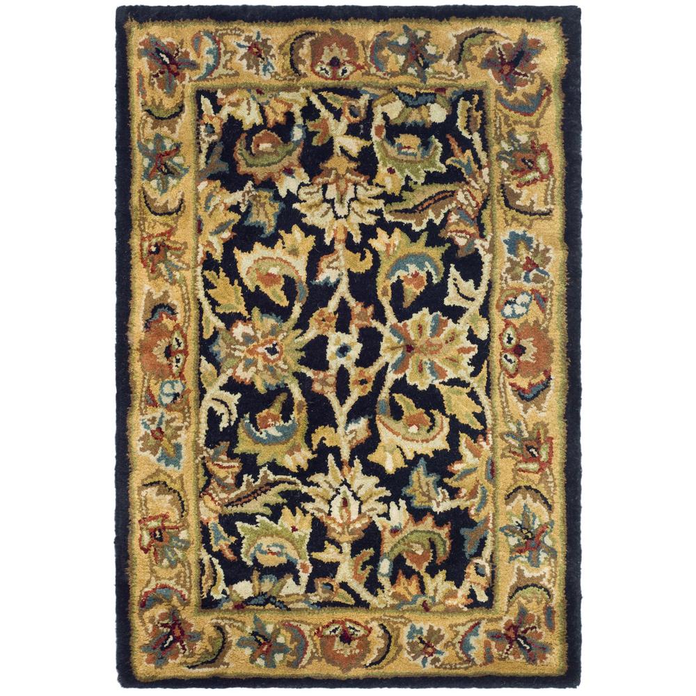 CLASSIC, BLACK / GOLD, 2' X 3', Area Rug, CL758B-2