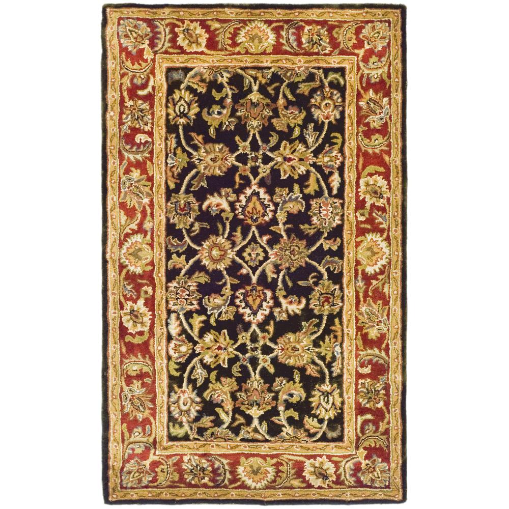 CLASSIC, DARK OLIVE / RED, 2' X 3', Area Rug
