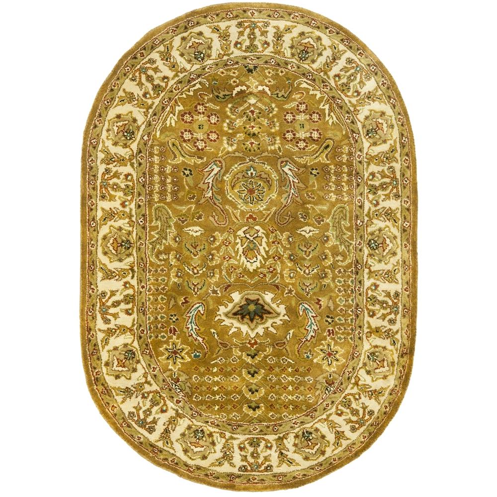 CLASSIC, GOLD / BEIGE, 4'-6" X 6'-6" Oval, Area Rug, CL764A-5OV