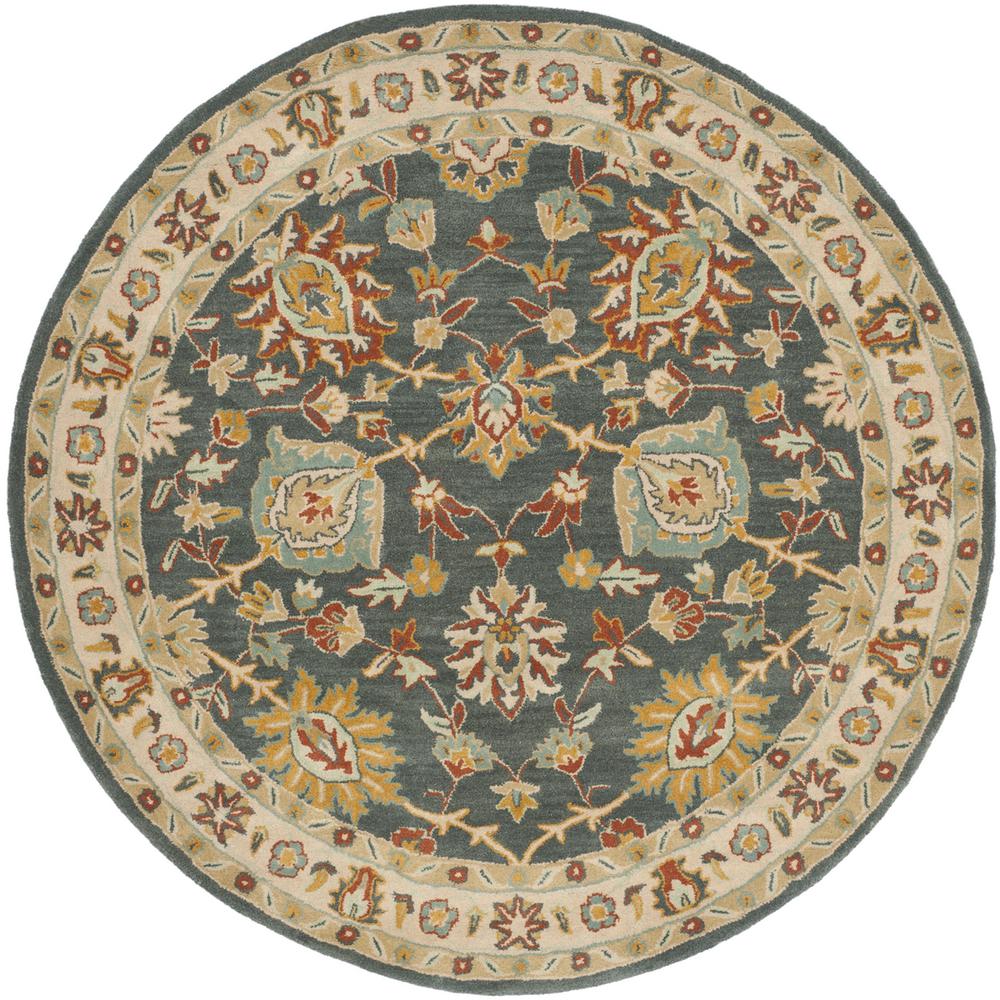 CLASSIC, DARK GREY / IVORY, 6' X 6' Round, Area Rug