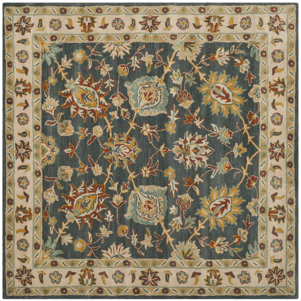 CLASSIC, DARK GREY / IVORY, 6' X 6' Square, Area Rug