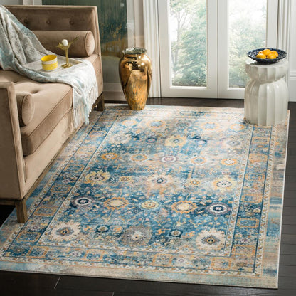 CLAREMONT, BLUE / GOLD, 5'-1" X 7'-9", Area Rug, CLR663C-5