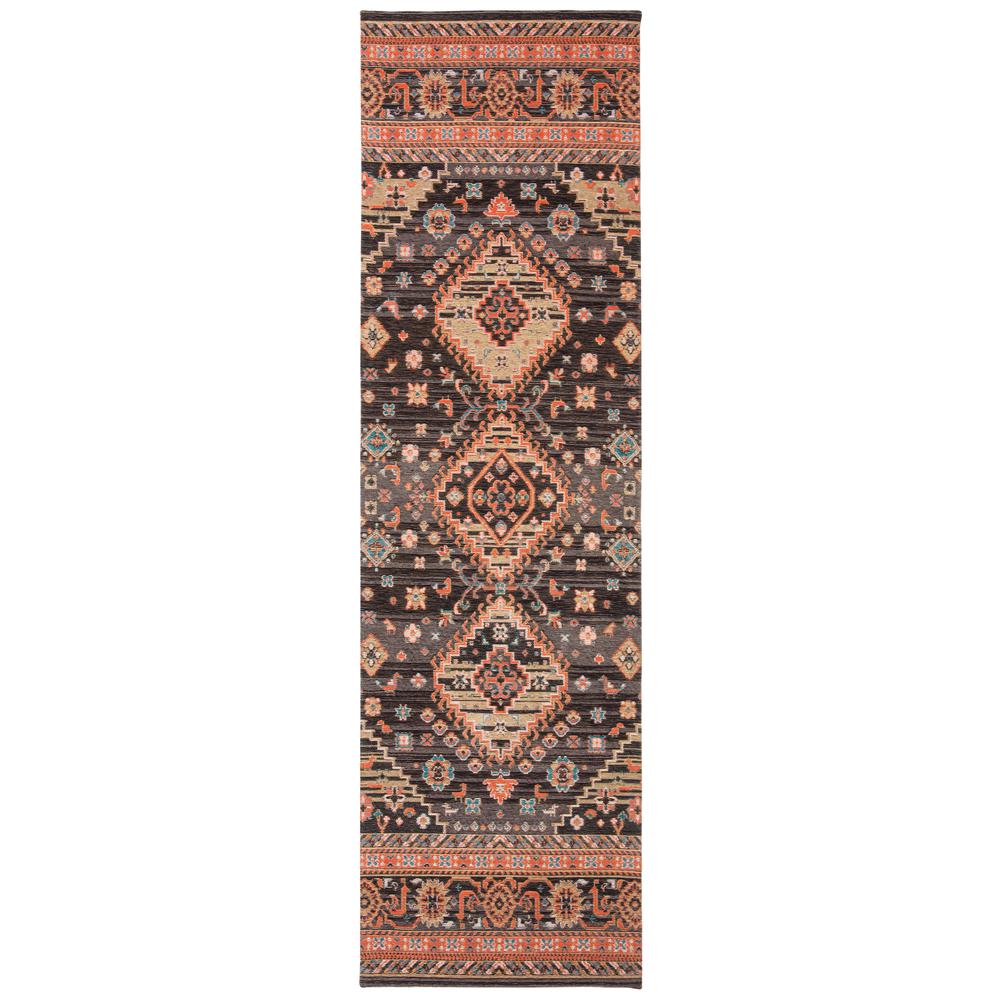 CLV-CLASSIC VINTAGE, BLACK / RUST, 2'-3" X 8', Area Rug
