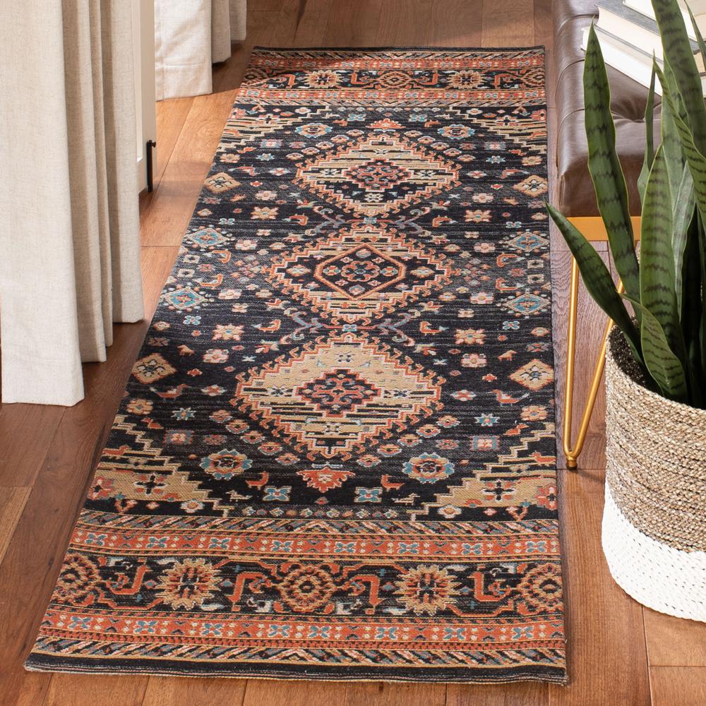 CLV-CLASSIC VINTAGE, BLACK / RUST, 2'-3" X 8', Area Rug