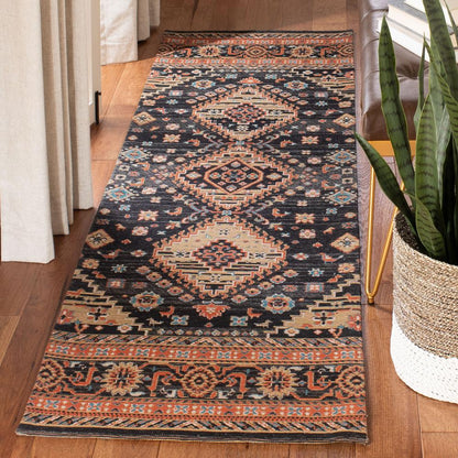 CLV-CLASSIC VINTAGE, BLACK / RUST, 2'-3" X 8', Area Rug