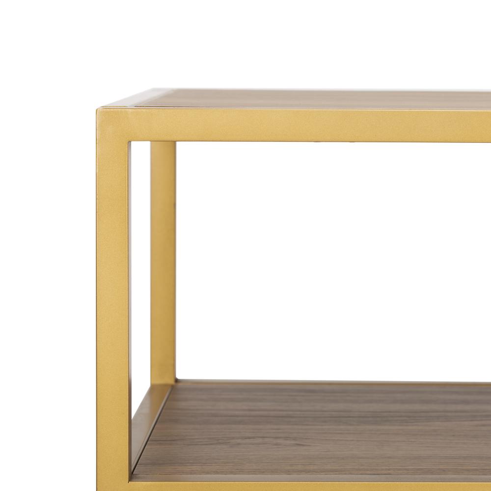 Reese Geometric Console Table, Walnut/Gold