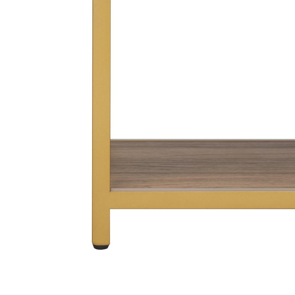 Reese Geometric Console Table, Walnut/Gold