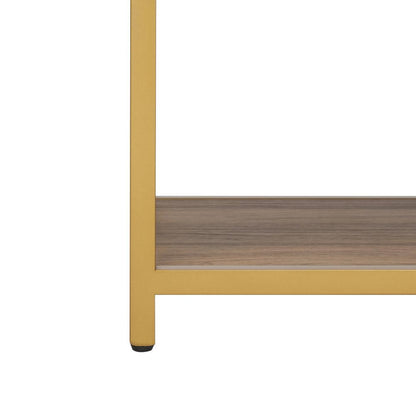Reese Geometric Console Table, Walnut/Gold