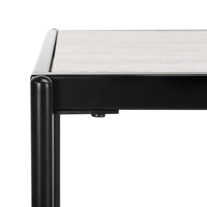 Petra 3 Tier Console Table, Beige/Black