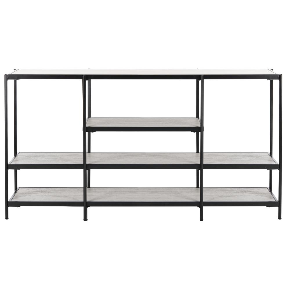 Petra 3 Tier Console Table, Beige/Black