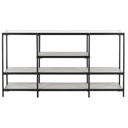 Petra 3 Tier Console Table, Beige/Black