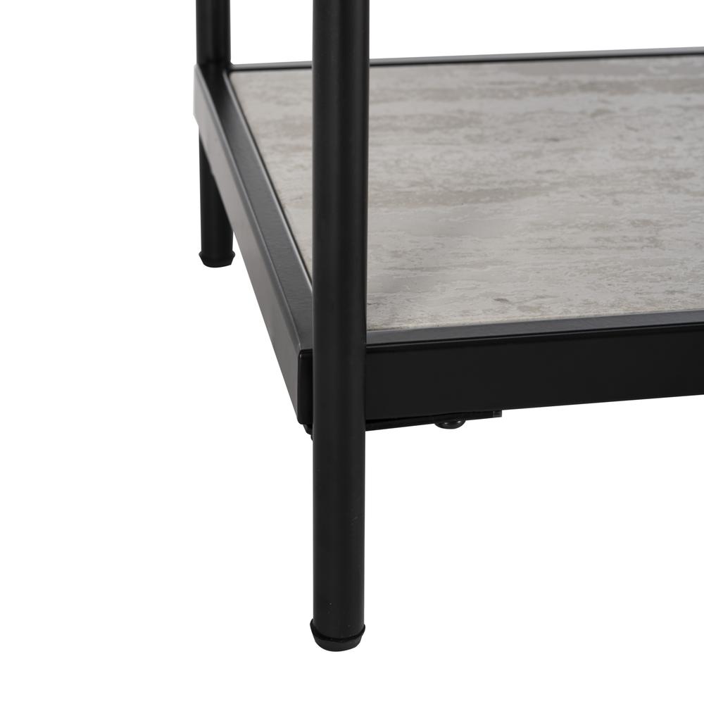 Petra 3 Tier Console Table, Beige/Black