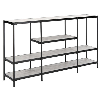 Petra 3 Tier Console Table, Beige/Black
