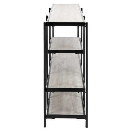 Petra 3 Tier Console Table, Beige/Black