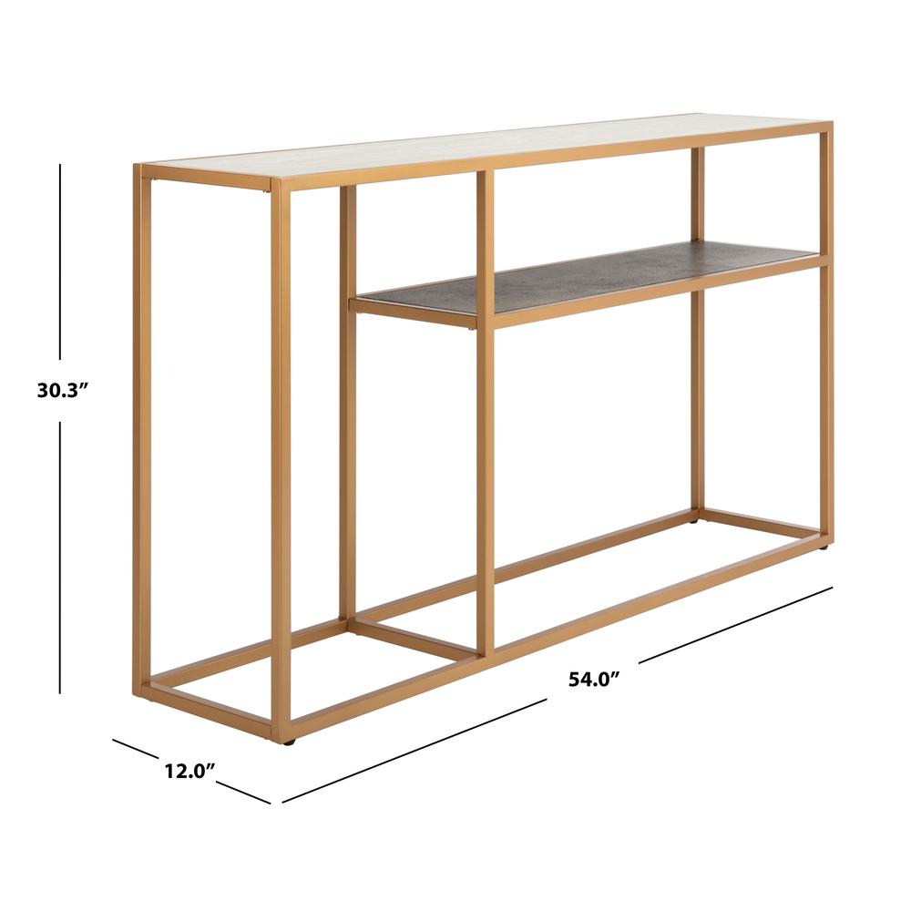 Octavia Console Table, Beige/Black/Gold