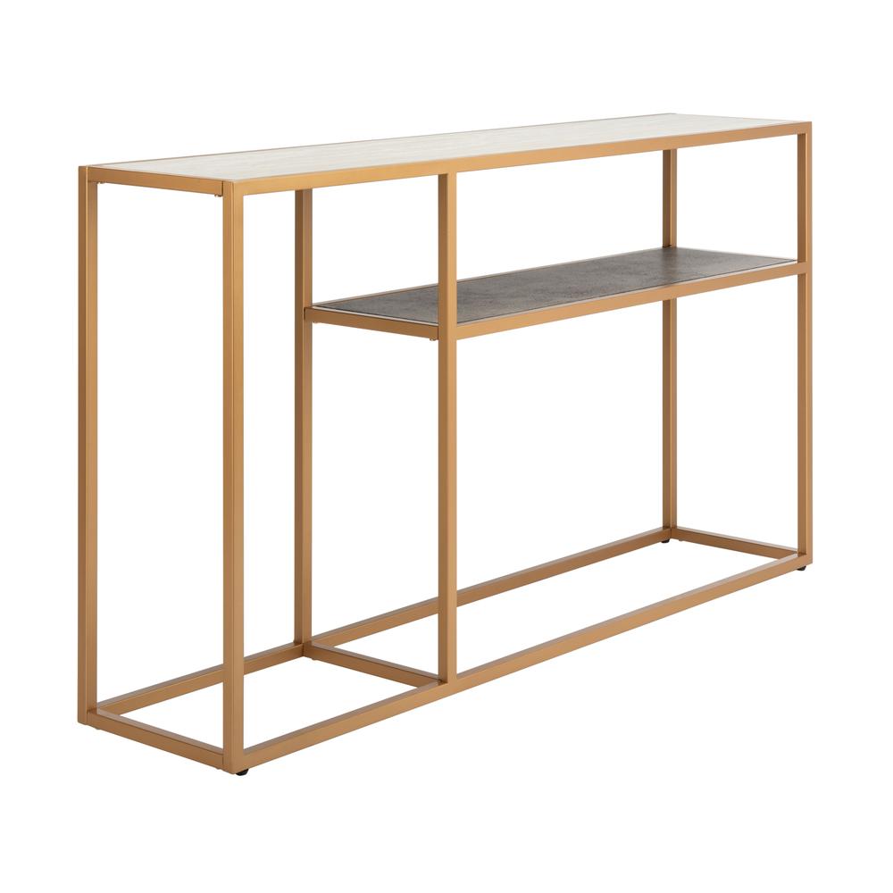 Octavia Console Table, Beige/Black/Gold