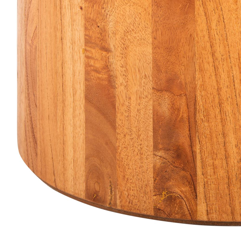 Devin Round Pedestal Coffee Table, Natural Brown