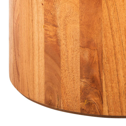 Devin Round Pedestal Coffee Table, Natural Brown