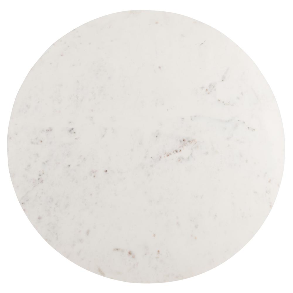 Mila Pedestal Coffee Table, White Marble/White