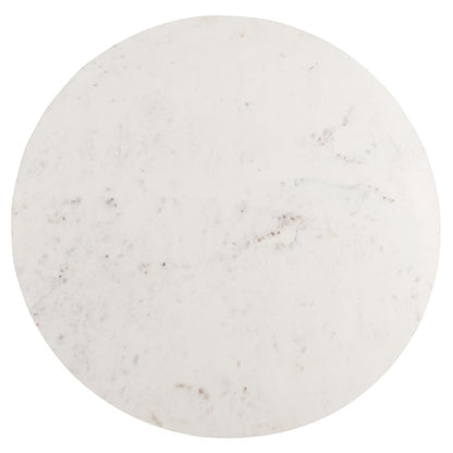 Mila Pedestal Coffee Table, White Marble/White