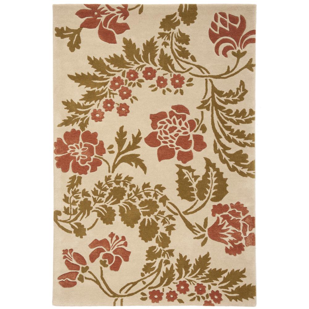 CAPRI, BEIGE / RUST, 3' X 5', Area Rug
