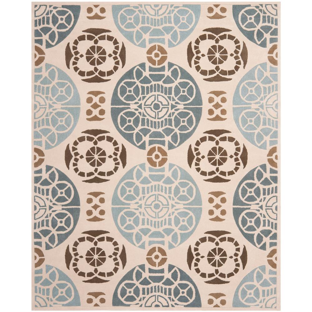 CAPRI, BEIGE / BLUE, 8' X 10', Area Rug