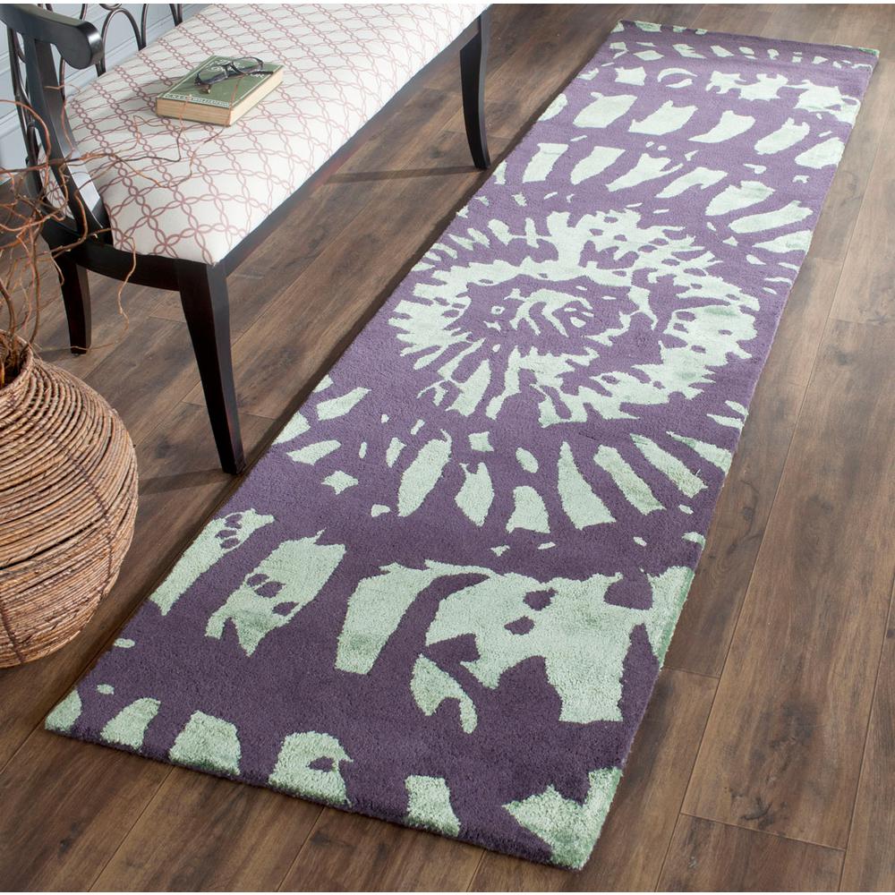 CAPRI, LAVANDER / SAGE, 2'-3" X 9', Area Rug