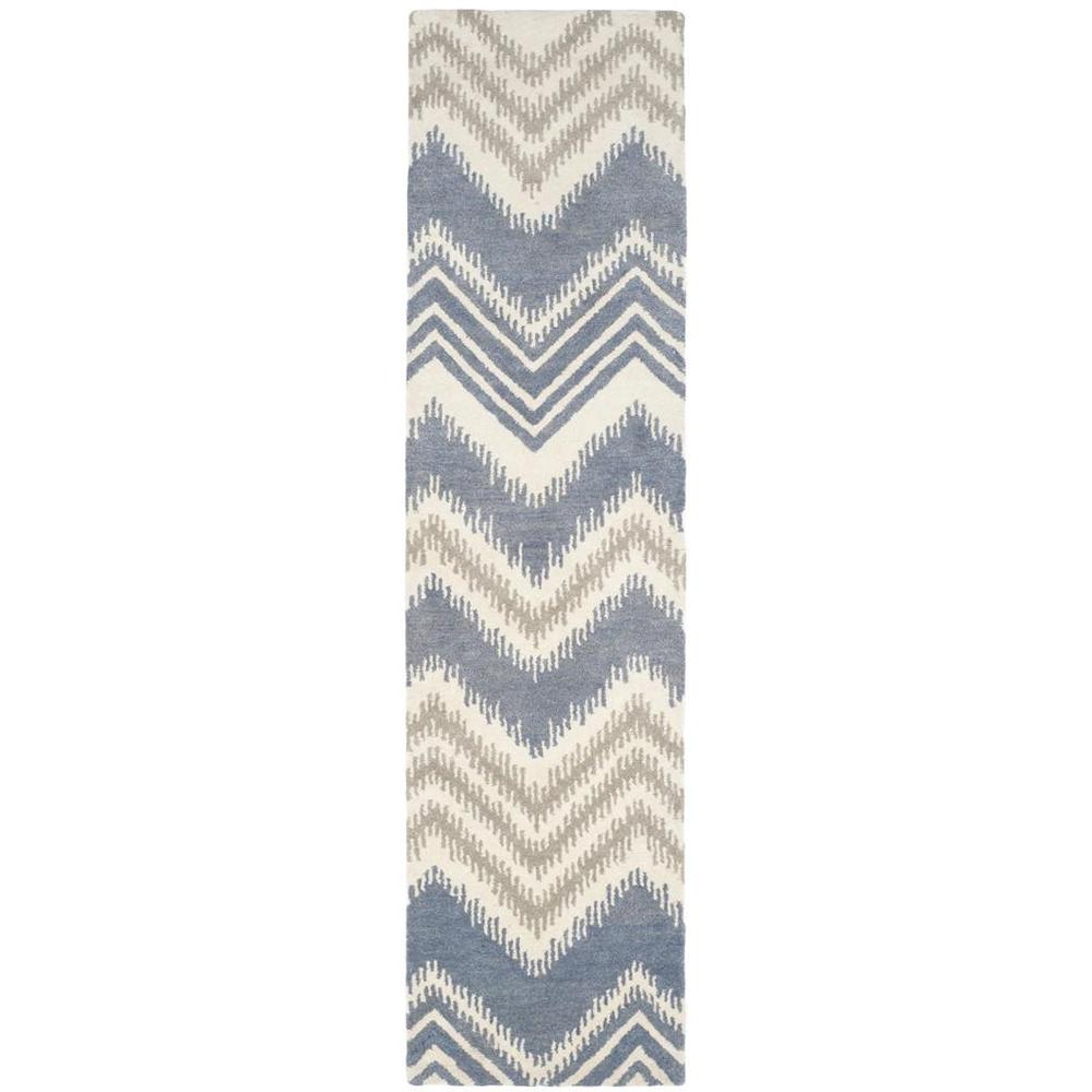 CAPRI, BLUE / IVORY, 2'-3" X 9', Area Rug