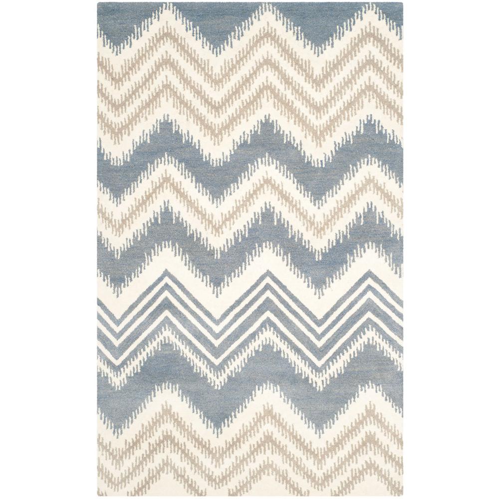 CAPRI, BLUE / IVORY, 5' X 8', Area Rug