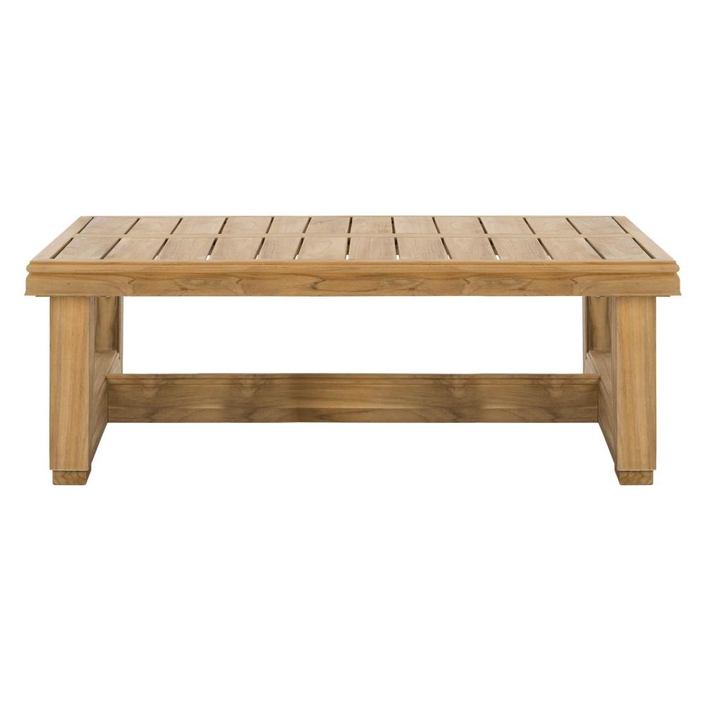 Couture Montford Contemporary Teak Coffee Table, Natural Teak
