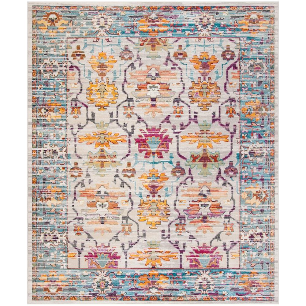 CRYSTAL, CREAM / TEAL, 8' X 10', Area Rug