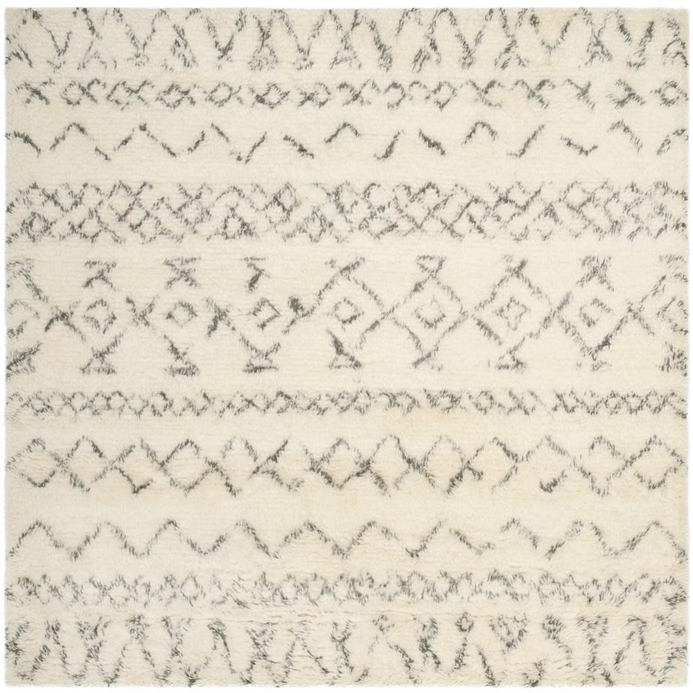 CASABLANCA, IVORY / GREY, 6' X 6' Square, Area Rug, CSB827B-6SQ
