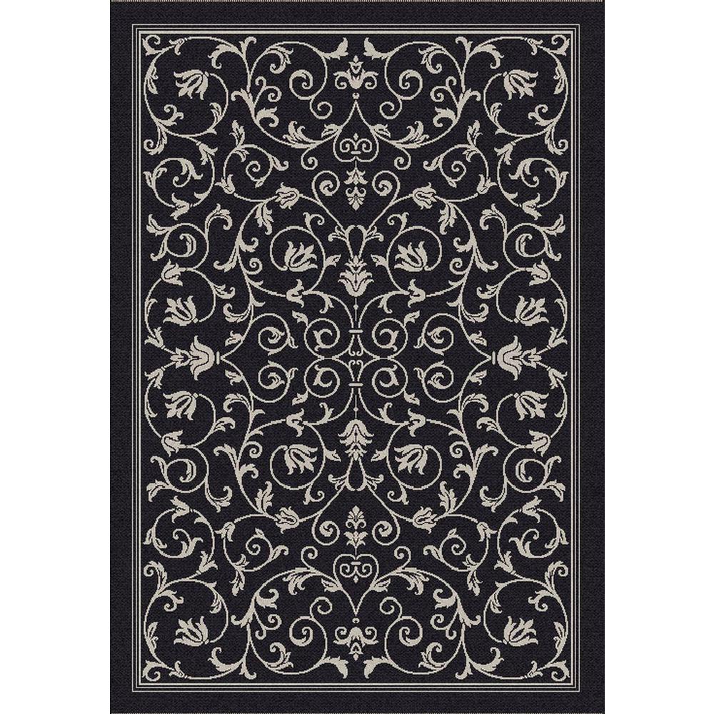 COURTYARD, BLACK / SAND, 2' X 3'-7", Area Rug, CY2098-3908-2