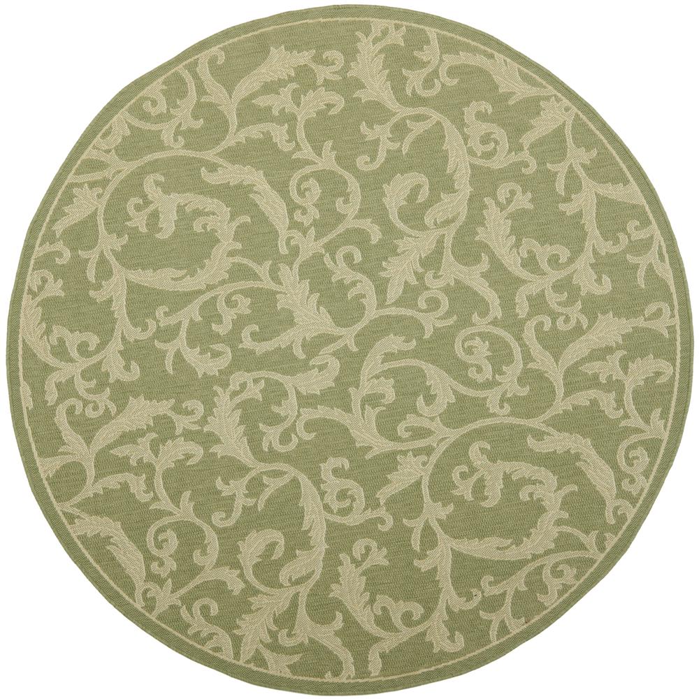 COURTYARD, OLIVE / NATURAL, 6'-7" X 6'-7" Round, Area Rug, CY2653-1E06-7R