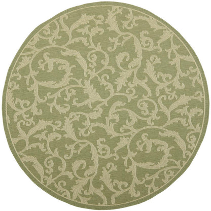 COURTYARD, OLIVE / NATURAL, 6'-7" X 6'-7" Round, Area Rug, CY2653-1E06-7R