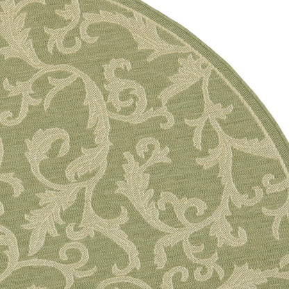 COURTYARD, OLIVE / NATURAL, 6'-7" X 6'-7" Round, Area Rug, CY2653-1E06-7R